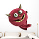 Red Furry Alien Wall Decal