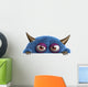 Blue Furry Alien Wall Decal