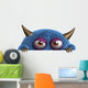 Blue Furry Alien Wall Decal