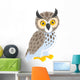 Cartoon Horned Owl Wall Decal