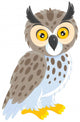 Cartoon Horned Owl Wall Decal