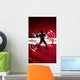 American Football Player Silhouette Red Wall Decal