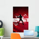 American Football Player Silhouette Red Wall Decal