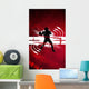 American Football Player Silhouette Red Wall Decal