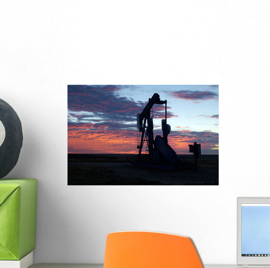 Oil Well Sunrise Wall Decal