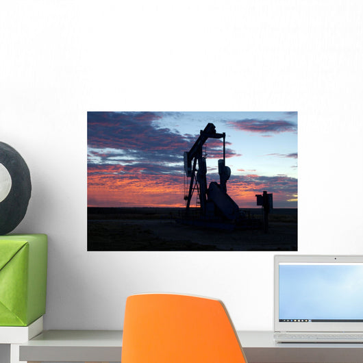 Oil Well Sunrise Wall Decal