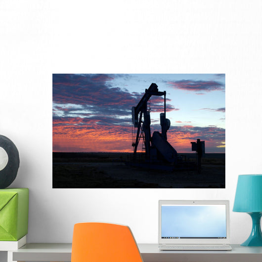 Oil Well Sunrise Wall Decal