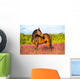 Bay Horse Portrait Pink Wall Decal