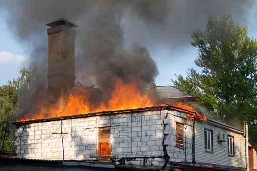 Flaming House Wall Decal