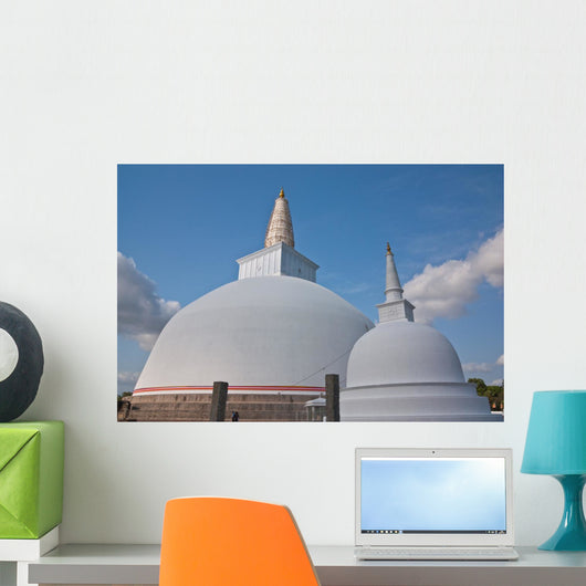 Huge White Stupa Mirisavatiya Wall Decal