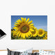 Trio Sunflowers and Bee Wall Decal