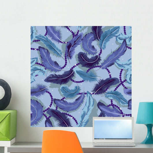 Decorative Seamless with Blue Wall Decal