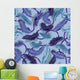 Decorative Seamless with Blue Wall Decal