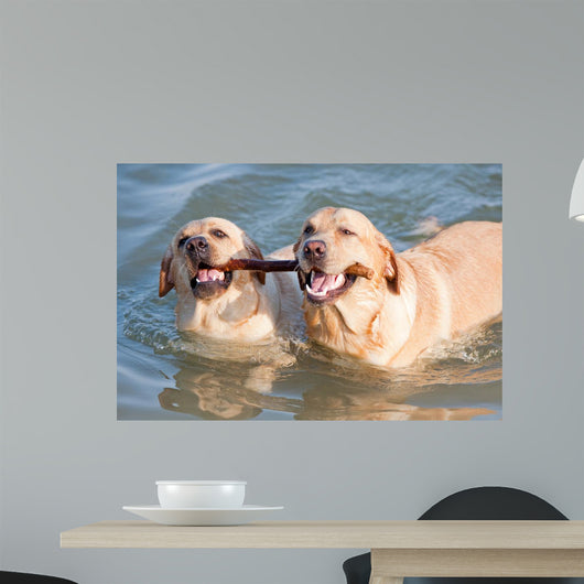 Couple Dogs Sea Wall Decal