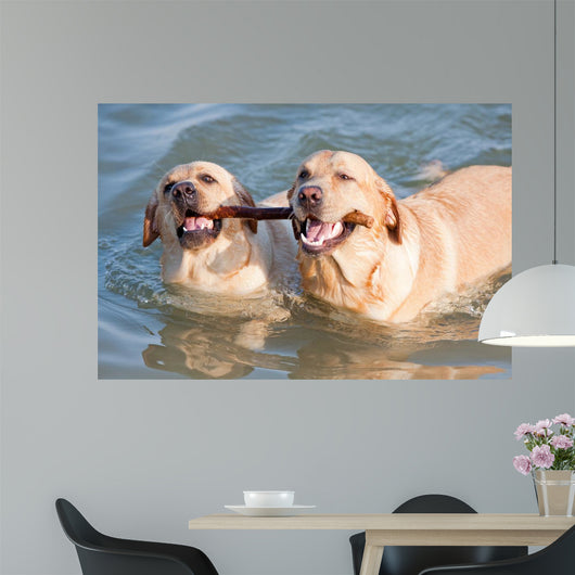 Couple Dogs Sea Wall Decal