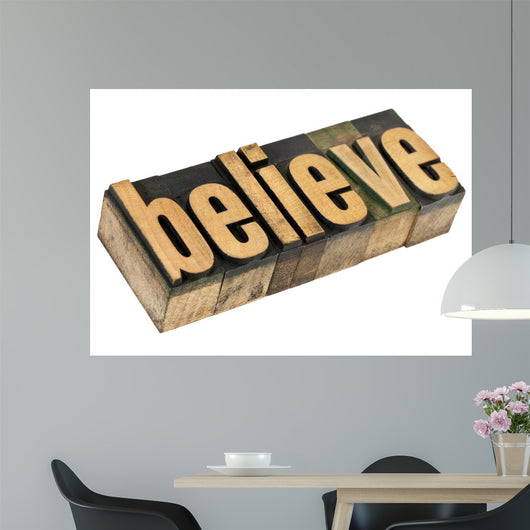Balance Word Wood Type Wall Decal