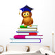 Owl Hat Sits Pile Wall Decal