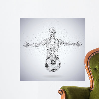 Football Fan Wall Decal shown on a wall