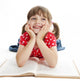 Little Girl Reading Book Wall Decal