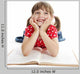 Little Girl Reading Book Wall Decal