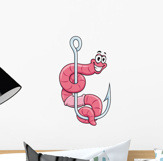 Warm Fishing Hook Wall Decal