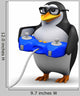 3D Penguin Glasses Playing Wall Decal