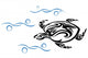 Old Turtle Ocean Waves Wall Decal