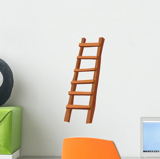 Illustration Wooden Ladder Wall Decal