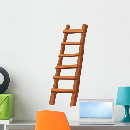 Illustration Wooden Ladder Wall Decal