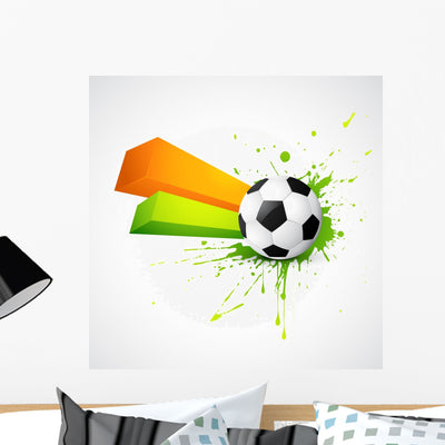 Abstract Style Football Design Wall Decal shown on a wall