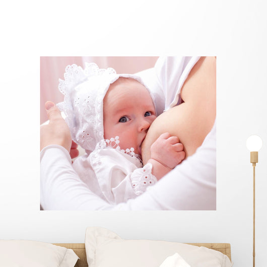 Baby in Hat Breastfeeding Wall Decal