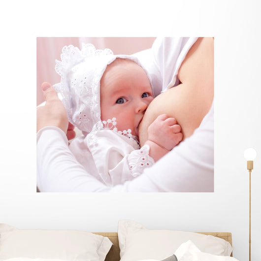Baby in Hat Breastfeeding Wall Decal