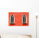 Two Windows in Red Wall Wall Decal