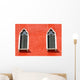 Two Windows in Red Wall Wall Decal