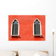 Two Windows in Red Wall Wall Decal
