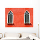 Two Windows in Red Wall Wall Decal