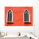 Two Windows in Red Wall Wall Decal