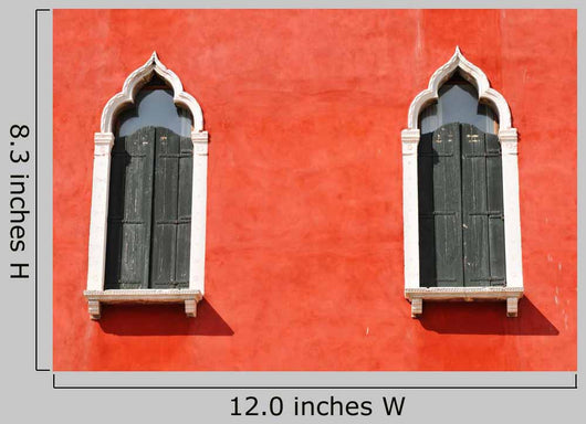 Two Windows in Red Wall Wall Decal