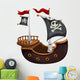 Pirate Ship Vector Illustration Wall Decal