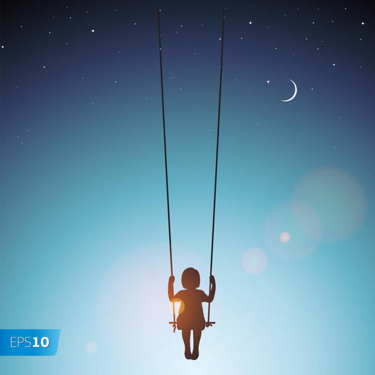 Little Girl Swing Wall Decal