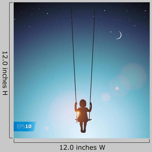 Little Girl Swing Wall Decal