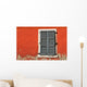 Red Wall and Shuttered Window Wall Decal
