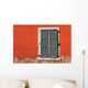 Red Wall and Shuttered Window Wall Decal