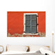 Red Wall and Shuttered Window Wall Decal
