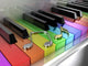 Rainbow Piano with Musical Notes - Light Wall Decal
