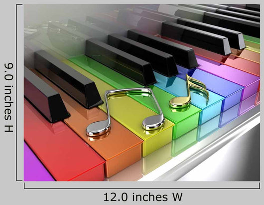 Rainbow Piano with Musical Notes - Light Wall Decal