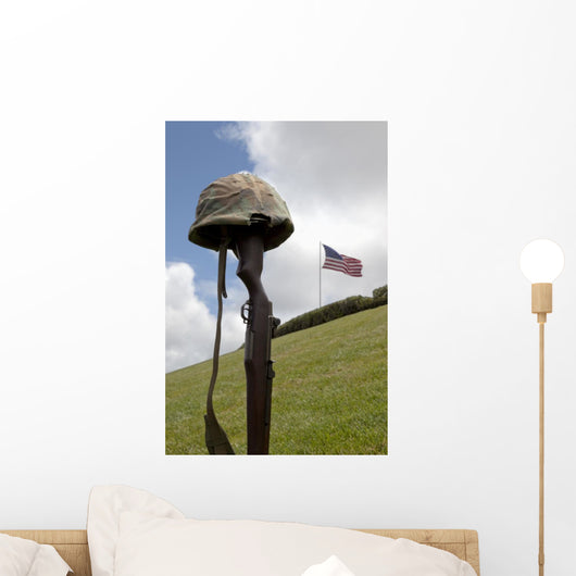 Fallen Soldier Battle Cross Wall Decal