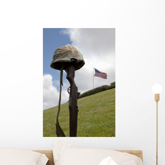 Fallen Soldier Battle Cross Wall Decal