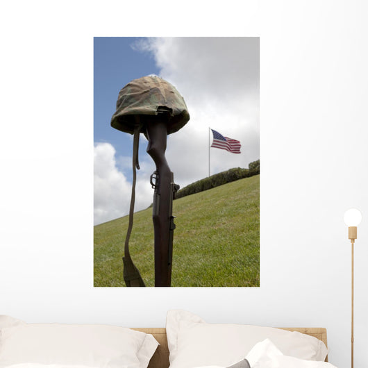Fallen Soldier Battle Cross Wall Decal