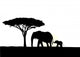 African Elephant with Baby Wall Decal